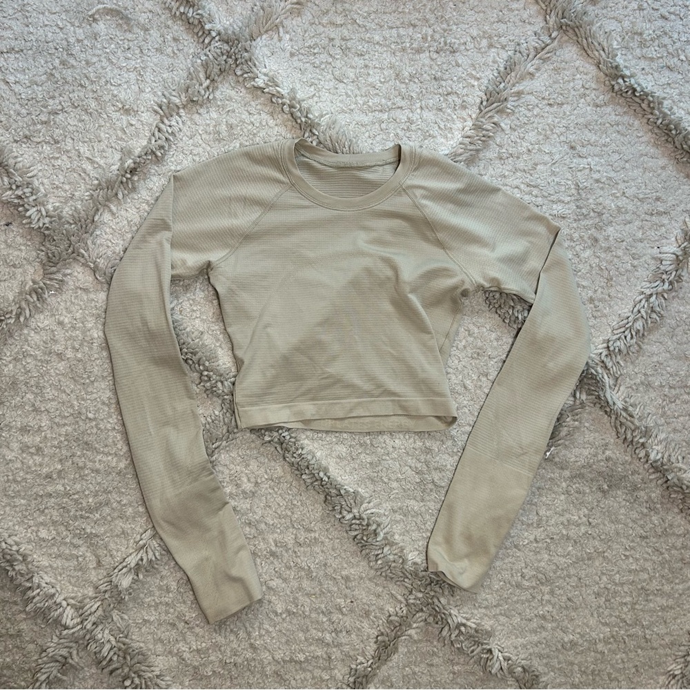 Women's Long Sleeve Beige Top